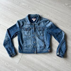 Guess Jeans Cropped Denim Jacket Womens Medium Fits Small